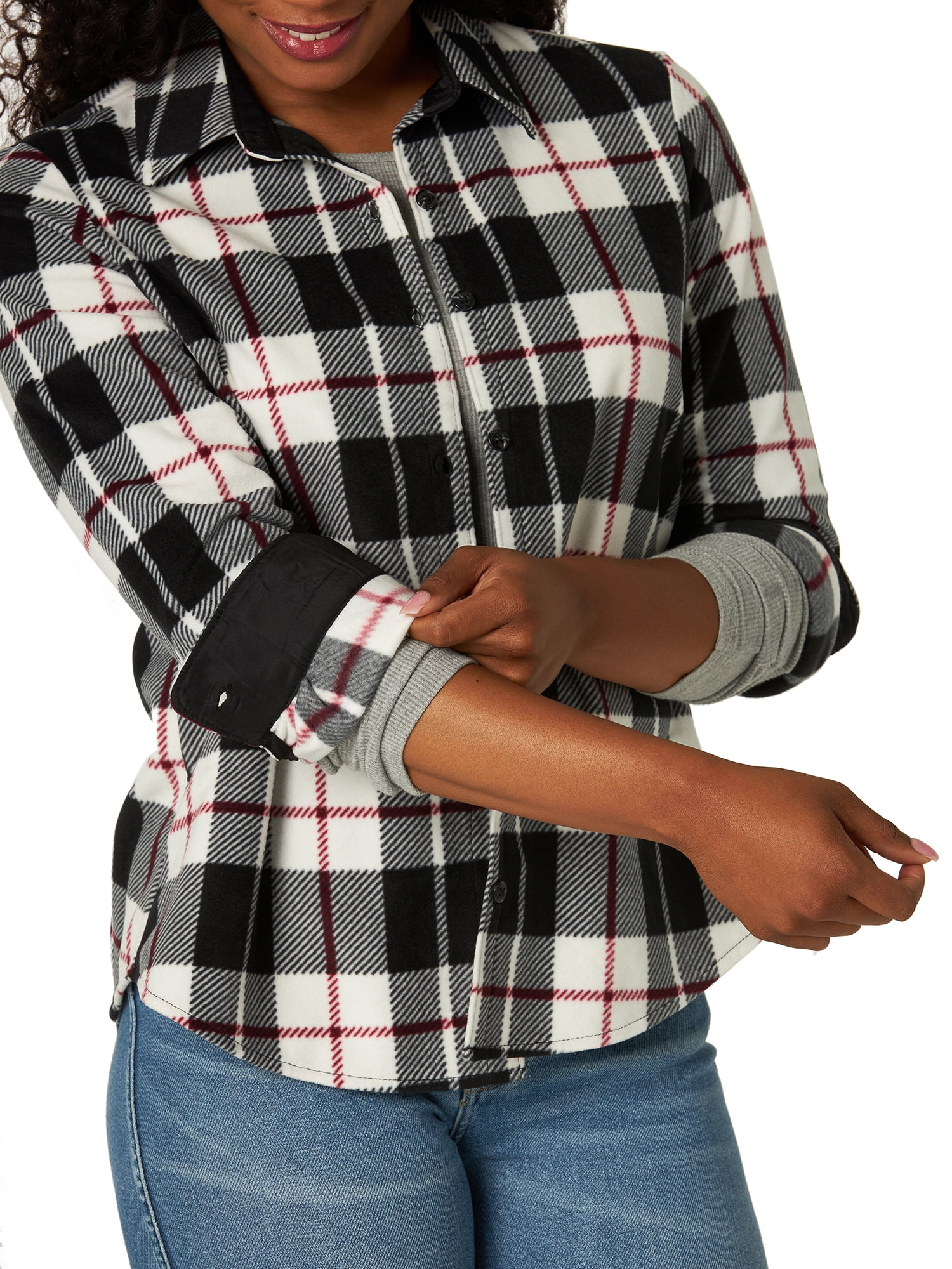LEE RIDERSWOMEN'S LONG SLEEVE BUTTON UP FLEECE SHIRT