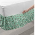 thumbnail image 2 of Ice Skates Bed Skirt, Repetitive Skates and Winter Hats Cozy Holiday Season, Elastic Bedskirt Dust Ruffle Wrap Around for Bedding Decor, 4 Sizes, Seafoam Caramel, by Ambesonne, 2 of 2