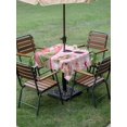 thumbnail image 4 of Outdoor Tablecloth with Umbrella Hole for Patio/Picnic/Party/Camping, Summer Flamingo Waterproof Table Cloth Square Cover Washable, Tropical Plants Botanical Floral Pink Plaid (54"x 54"), 4 of 8