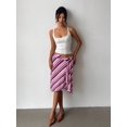 thumbnail image 5 of Multicolor Striped Asymmetrical Wrap Knee-Length Skirt For Women, Elegant Bodycon Flared Design, 5 of 7