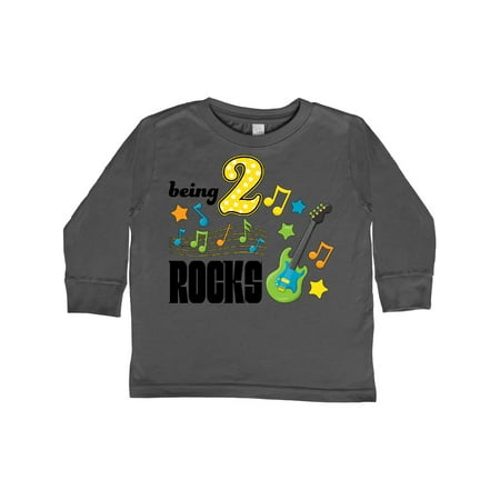 

Inktastic Being Two Rocks- second birthday Gift Toddler Boy or Toddler Girl Long Sleeve T-Shirt