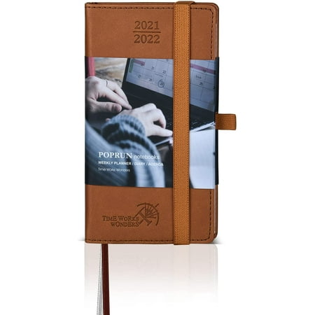 Pocket Calendar 2021 2022 For Purse Academic Planner Weekly & Monthly August 2021 To August 2022 With Note & Address Pages, Vegan Leather Hardcover, 3.5" X 6.5", Brown | Walmart Canada