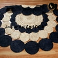 thumbnail image 2 of Jaipur Art And Craft Handmade Indian Jute Rug Geometric Beige Black Round Area Rug (5x5 Sq ft), 2 of 8