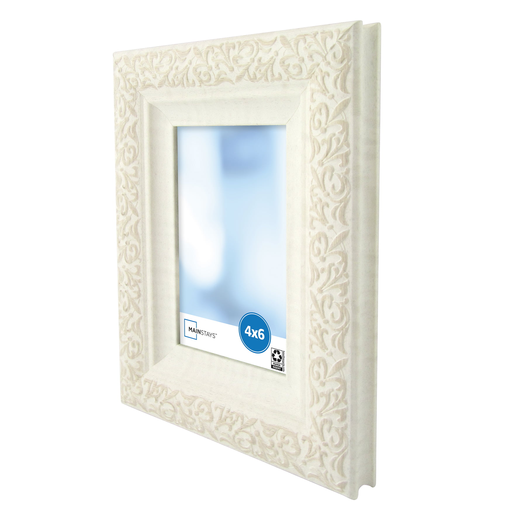 White Cardstock Photo Easel 6x6 Frame w/plain border (sold in 25s
