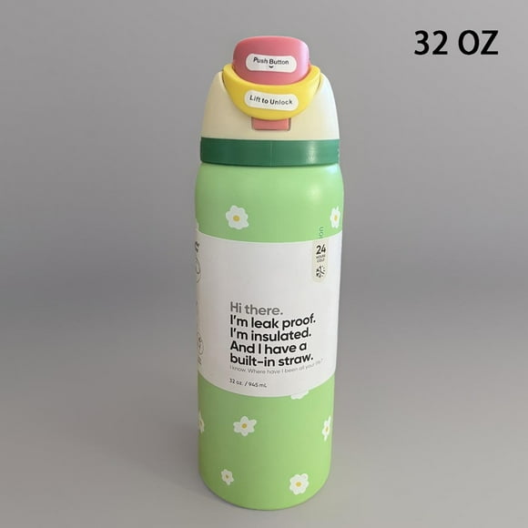 Owala Stainless Steel Water Bottle COLOR DROP Darling Daisy Green - 32 OZ