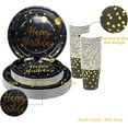 thumbnail image 3 of Black and Gold Birthday Tableware, 20 Guests Party Tableware Paper Plate Paper Cup for Parties, Weddings, Graduation Parties, Halloween Party Plates, 3 of 5