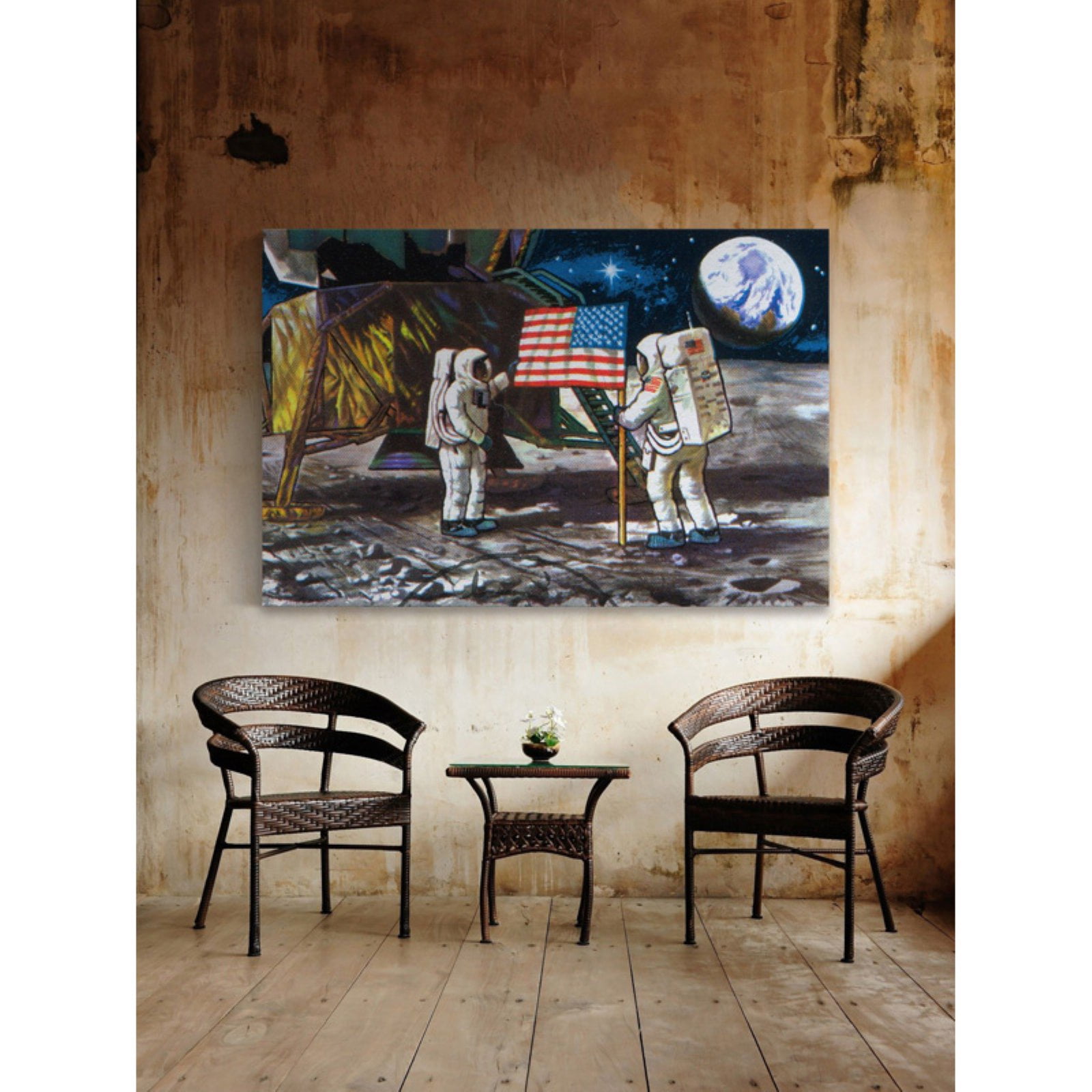 Marmont Hill Moon Landing Painting Print on Wrapped Canvas