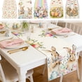 thumbnail image 2 of PEIBang Easter Table Runner,13x71 Inch Bunny Floral Print Polyester for Kitchen Dining Party Decor, 2 of 6