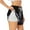 White, variant on Black Cobra Snake Printed 2 in 1 Women's Workout Shorts for Athletic Gym Running Shorts with Phone Pockets-Large