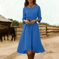 thumbnail image 5 of Guieoi Womens Dresses Summer 2026 Fall Round-Neck Maxi Dress Blue XL, 5 of 7