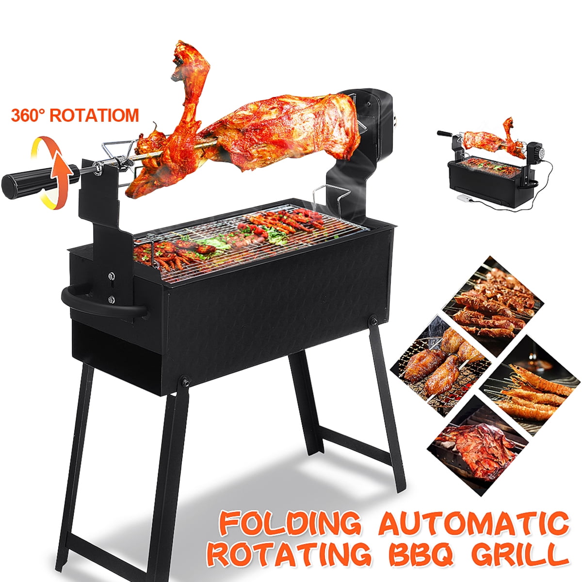 charcoal bbq grill with rotisserie