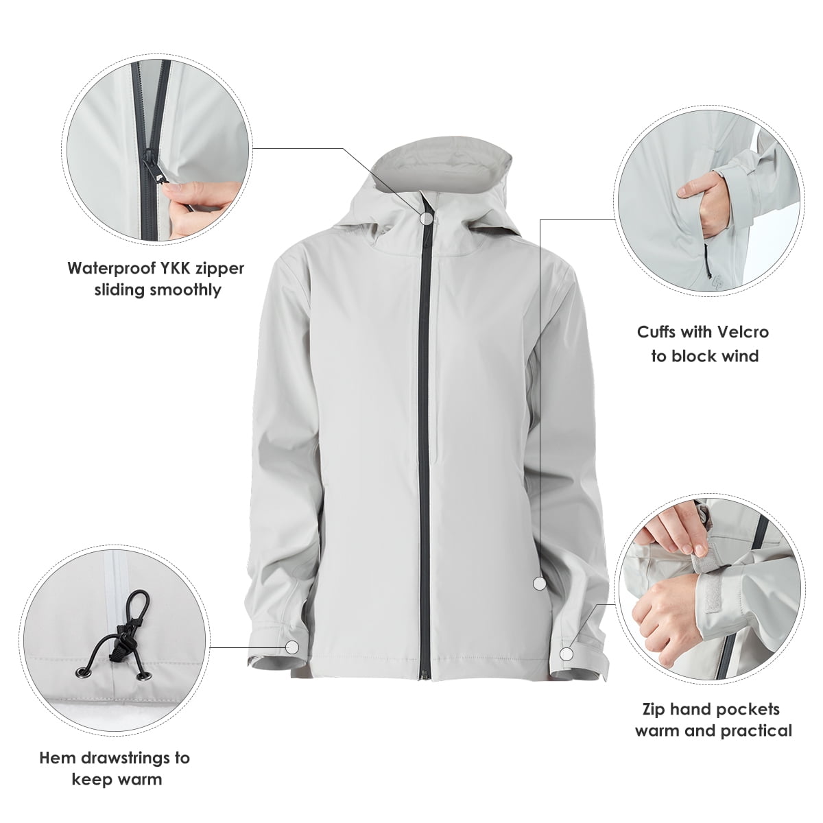 womens waterproof rain jacket