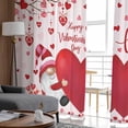 thumbnail image 4 of Happy Valentine''s Day Sheer Curtain 84 Inch Length 2 Panels Gnomes Window Curtain Red Love Heart Tree Sheer Voile Curtains Pink Rod Pocket Window Treatment for Kitchen Living Room, 4 of 6