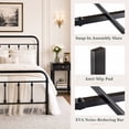 thumbnail image 4 of Amolife Queen Size Metal Platform Bed Frame with Vintage Headboard & 12.6" Under-Bed Storage, Black, 4 of 8