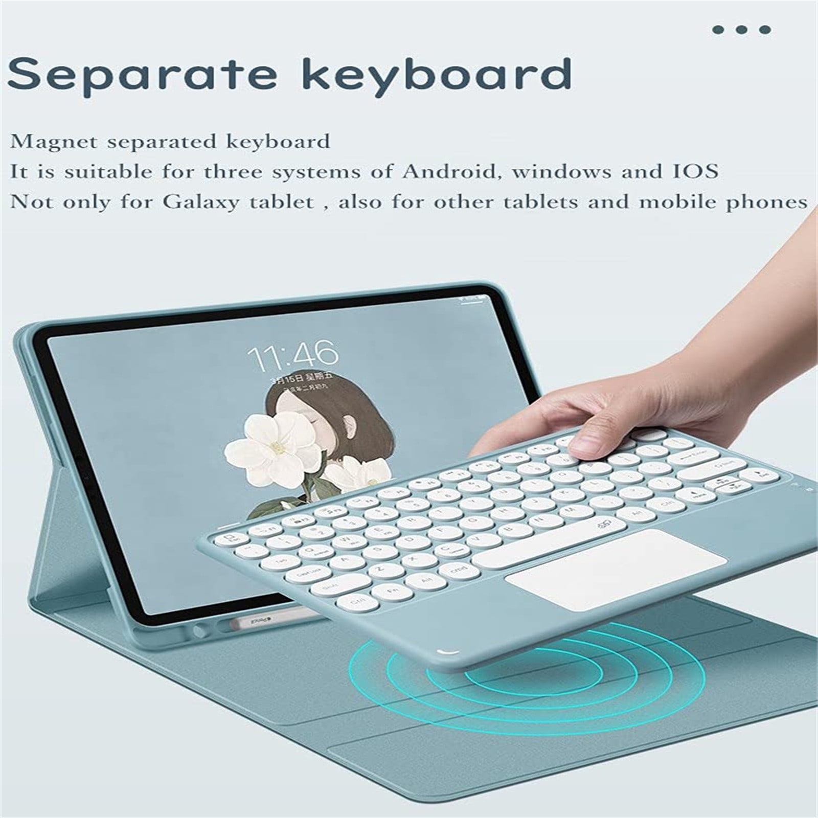 For Tab S8 + S7 + / S7fe T970 / T730 Bluetooth Keyboard Mechanical Keyboard, Compact Form Factor, Tactile Switch With Ergonomic Vertical feel For Notebook PC