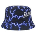 thumbnail image 7 of Men's New Era Black/Light Blue Los Angeles Lakers Summer Sun and Storm Reversible Bucket Hat, 7 of 7