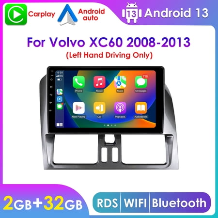 Apple Carplay Android 13.0 Wifi Bluetooth 2+32GB Car Stereo Radio Head Unit GPS Navigation Player For Volvo XC60 2008 2009 2010 2011 2012 2013
