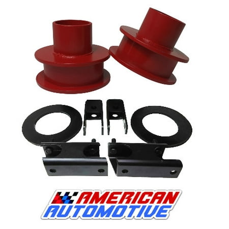 Ford F250 F350 Super Duty Front Leveling Lift Kit 4WD 'Road Fury' Red Carbon Steel Coil Spring Spacers (Set of 2) (3.5