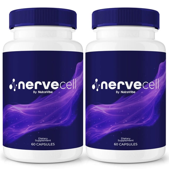 (2 Pack) NerveCell – Natural Daily Support Blend for Nerves, Memory & Focus | Nerve Cell Easy-to-Take Capsules (120 Capsules)