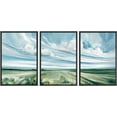 thumbnail image 2 of PixonSign Framed Wall Art Set Pastel Watercolor Sky Countryside Farmland Landscape Canvas Print Nature Wilderness Modern Art Decor Scenic Relax/Calm for Bedroom - 16"x24"x3 Panels Black, 2 of 5