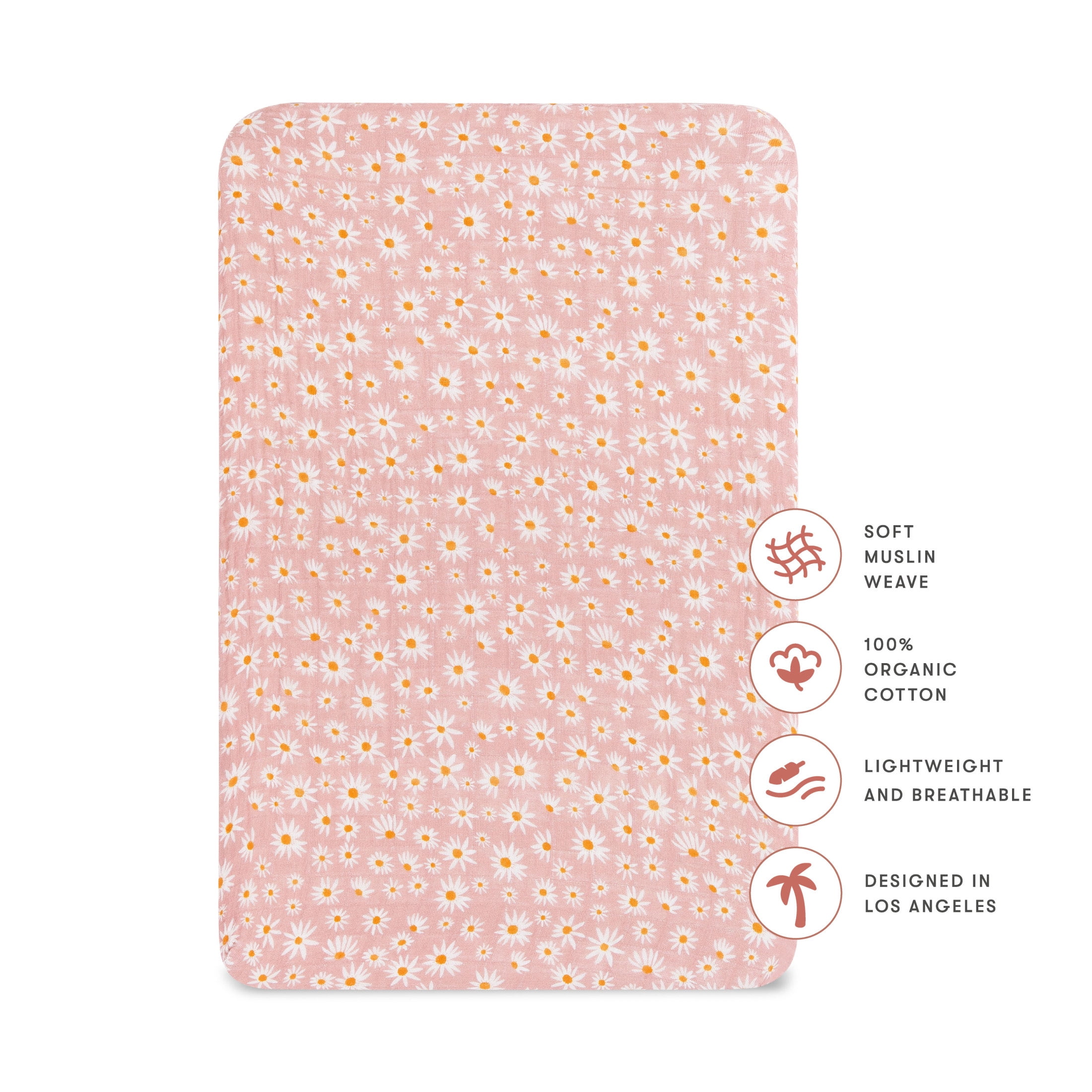 Babyletto All-Stages Bassinet Sheet in GOTS Certified Organic Muslin Cotton