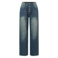 thumbnail image 6 of YDFCWXW Womens Wide Leg Baggy Loose Jeans High Waisted Stretch Denim Pants Casual Daily Outfits for Women (Blue, S), 6 of 9