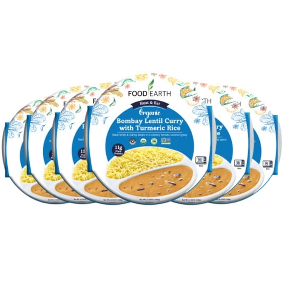 Food Earth - Bombay Biryani Ready to Eat Indian Meal , Gluten-Free, Heat & Serve,8.81 oz, 6 units Shelf Stable