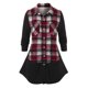 thumbnail image 1 of Más el tamaño de la tela escocesa del bolsillo de la camisa de empalme Rosegal Blusas Tallas Grandes, 1 of 5