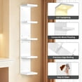 thumbnail image 4 of Garvee estante flotante LED de pared de 5 niveles con control remoto, diseño blanco para exhibición y almacenamiento en sala, recámara u oficina, 4 of 8
