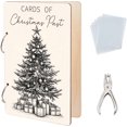 thumbnail image 1 of Organizador de tarjetas de felicitación con forma de árbol de Navidad, carpeta de postales de madera, almacenamiento de tarjetas, álbum de fotos de 2 anillas, 1 of 7