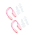 thumbnail image 3 of 2 Pcs Swim Swimming Clear Pink Nose Clip Flexible Earplugs Clear Set, 3 of 6