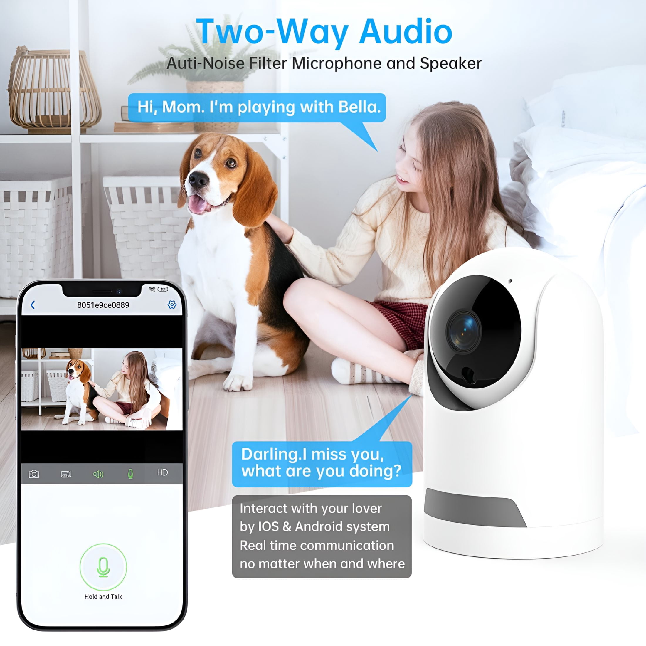 GJX 2026 New Baby Monitor,360° Wireless 5G Nanny Cam with Safety Alerts,4Mp Hd Wifi Camera for Human&Pet Detection,Home Security Camera with Two-Way Audio,Motion Tracking,Ir Night Vision
