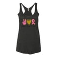 thumbnail image 3 of Peace Love Breast Cancer Awareness Breast Cancer Awareness Tri-Blend Racerback Tank Top, Vintage Black, Medium, 3 of 5