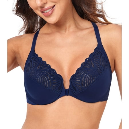 Curyon Women s Front Close Bra Racerback Underwire Unpadded Plus Size Bras 40G