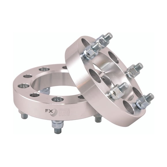 FX Wheels Wheel Spacer W555001S FX Wheel Spacer; 5 x 139.7 Millimeter/5 x 5.50 Inch Bolt Pattern; 1-1/4 Inch Thickness; 108 Millimeter Hub Size; Silver Color; Aluminum 6061-T6; Set Of 2