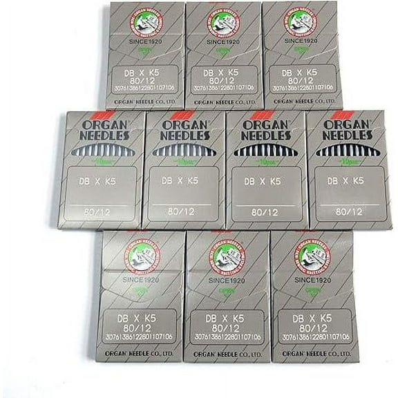 Teamwork evernice 50 Organ Dbxk5, Db-K5 Round Shank Needles for Tajima Brudan Zsk Embroidery Machine (Singer 18 / Metric 110)