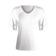 thumbnail image 5 of Camiseta elegante de mujer con cuello en V y mangas con volantes: ropa informal de verano, tejido transpirable, fácil de cuidar, 5 of 6