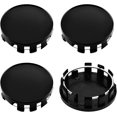 thumbnail image 1 of HWZWT Embouts Centraux de Roue de Voiture 4 Pcs Noir Brillant 50 mm, 1 of 5
