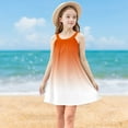thumbnail image 2 of Moocorvic Toddler Girls Dresses Summer Clothes Little Girl Halter Dress Kids Gradient Printed Casual Sundress 7-8 Years,Orange, 2 of 9