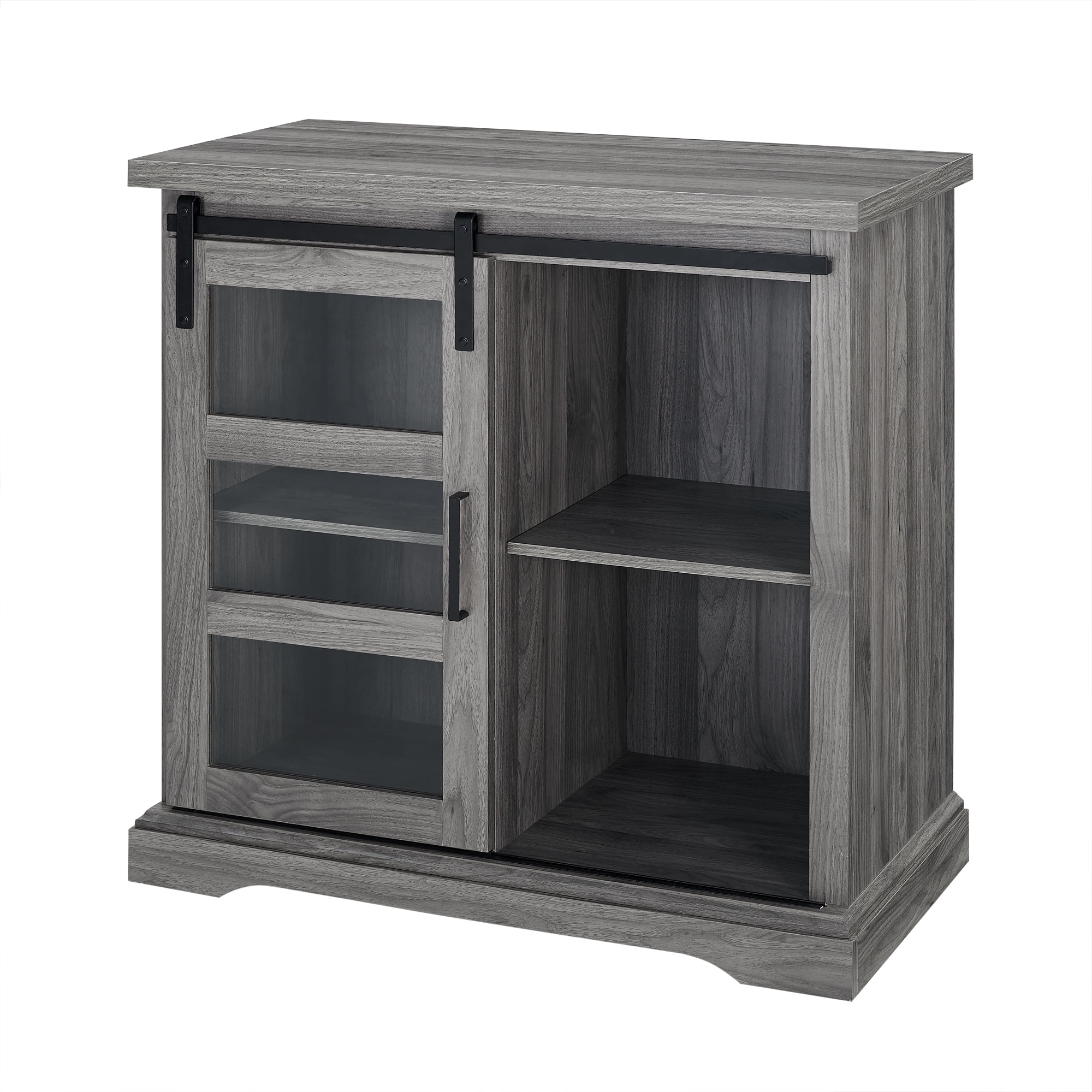 Manor Park 32" Sliding Glass Door Accent Console, Slate Grey
