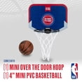 thumbnail image 2 of Franklin Sports NBA Detroit Pistons Mini Over the Door Basketball Hoop - Kids Indoor Mini Basketball Hoop with Basketball - NBA Fan Shop Mini Hoop for Bedroom + Office - Over the Door Mini Hoop Set, 2 of 12