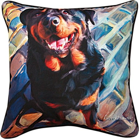 Manual Woodworkers & Weavers Handsome Rottie Rottweiler Throw Pillow