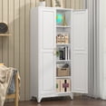 thumbnail image 3 of SteeLoong 75"H Kitchen Pantry Cabinet,Metal Storage Cabinet, with 2 Door and 4 Adjustable Shelves,White Cupboard for Livingroom,Pantry,Kitchen, 3 of 9