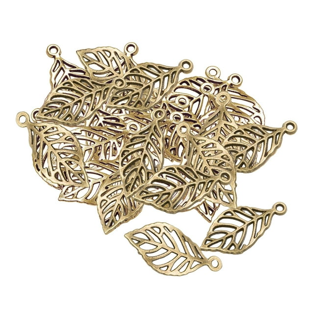 50x Encantos colgantes de hojas de aleación para Collar Pulsera Pendientes Macarena