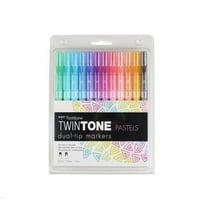 Tombow 61501 TwinTone Marker Set, Pastel, 12-Pack