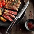 thumbnail image 3 of TVQUYET 6-Piece Steak Knives Set Wood Handle,4.5" Damascus Laser Stainless Steel Serrated Steak Cutting Knife for Kitchen and Restaurant, 3 of 8