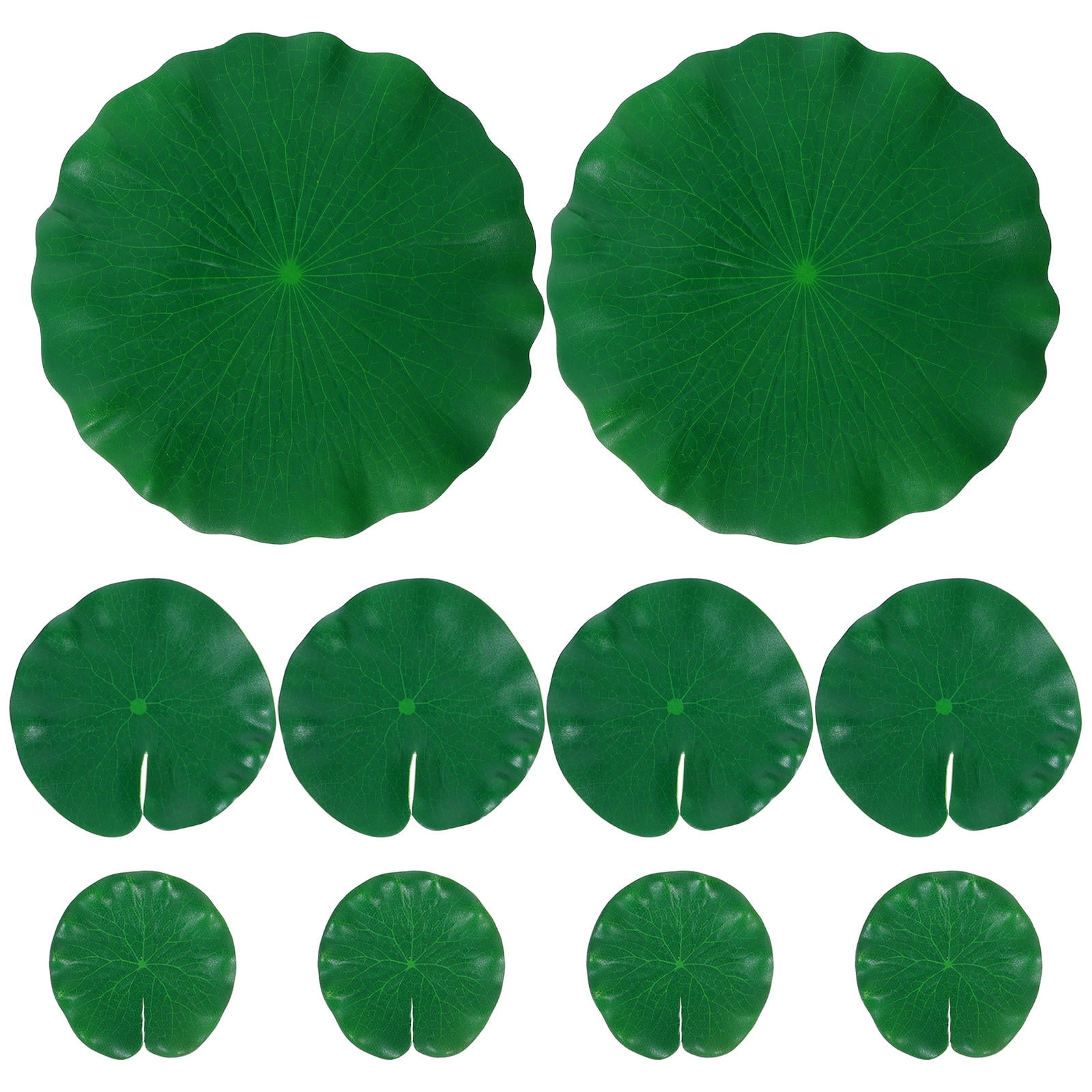 COMPUKAS 10 Pcs Artificial Floating Water Leaves Realistic EVA Pads for Pond and Aquarium Decor