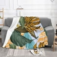 thumbnail image 2 of XMXT Throw Blanket, Yellow Tropical Jungle Print Machine Washable Blankets for Sofa, 40 x 30 inches Multicolor, 2 of 9