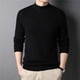 thumbnail image 5 of Suéter de punto de color sólido de boutique de cuello alto medio de otoño e invierno para hombres, suéter casual de moda para hombres, 5 of 6