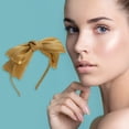 thumbnail image 2 of Unique Bargains 1 Pc Exquisite Gauze Shiny Silk Bow Headband Khaki, 2 of 6